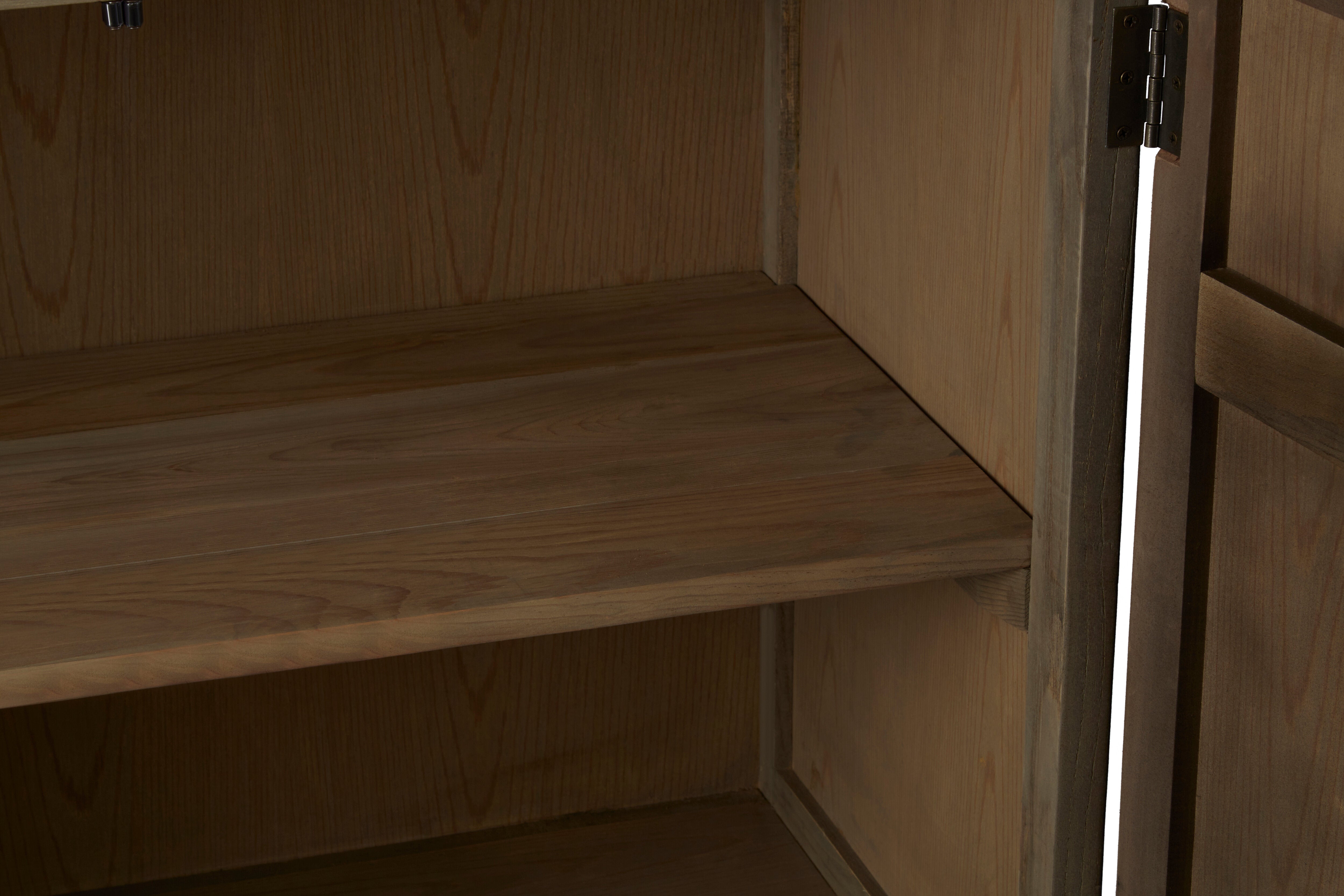 Cobre Natural Elm Wood Geometric Sideboard